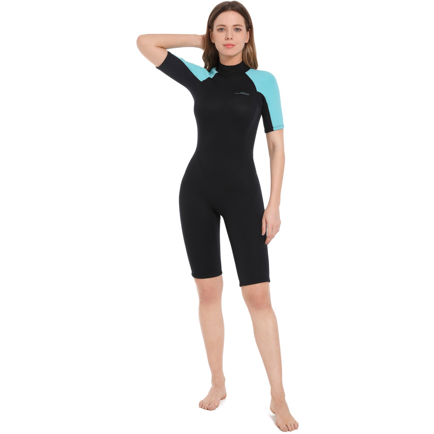 Dark Lightning 3/2mm Short-Sleeved Women Wetsuit , Blue