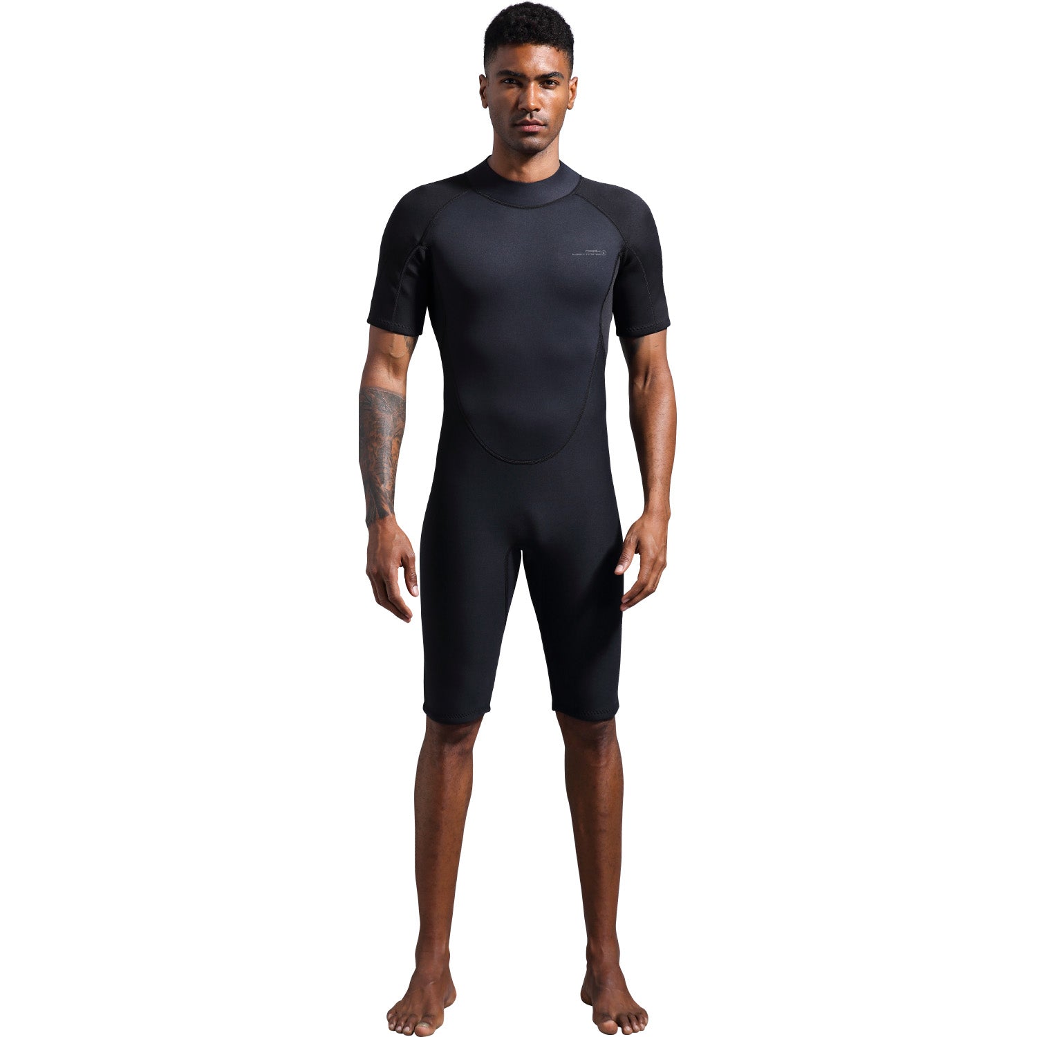 Dark Lightning 3/2mm Short-Sleeved Men Wetsuit , Black