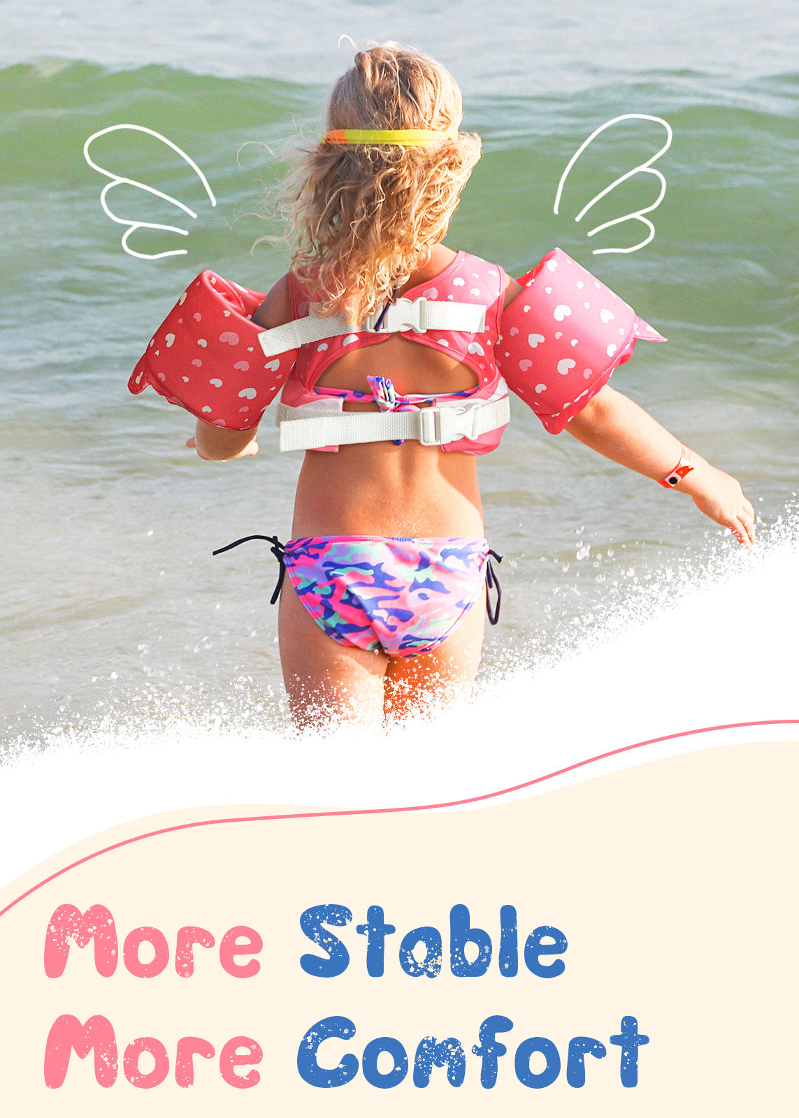 Dark Lightning Kids Swim Vest, Rainbow Unicorn