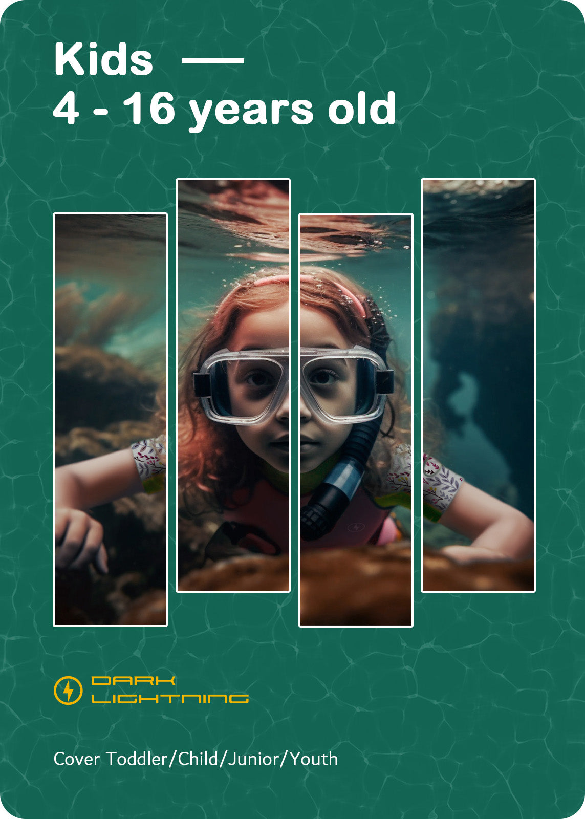 Dark Lightning 3/2mm Kids Printed Short-Sleeved Wetsuit,Pink