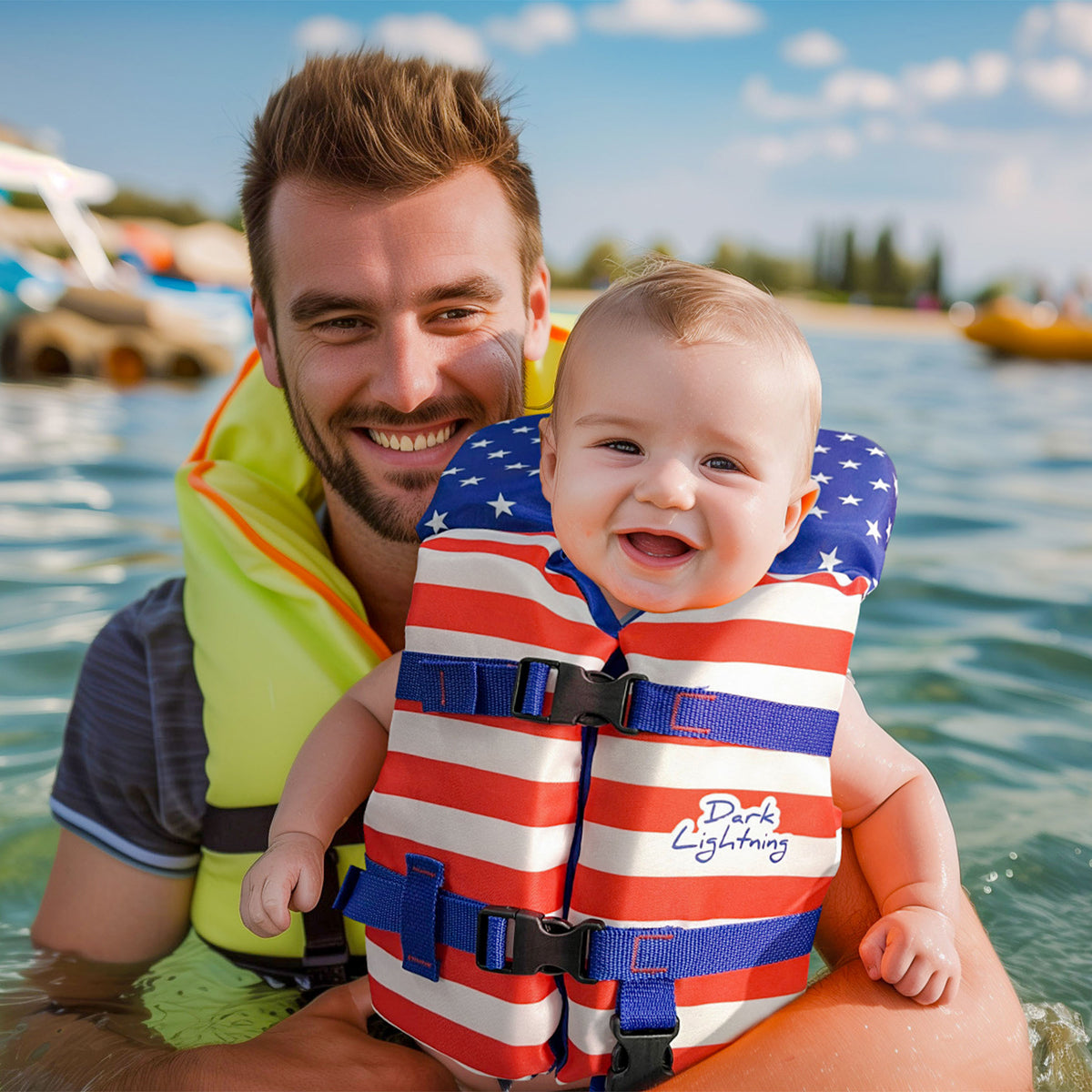Baby/Infant Life Jacket, American Flag - Dark Lightning US