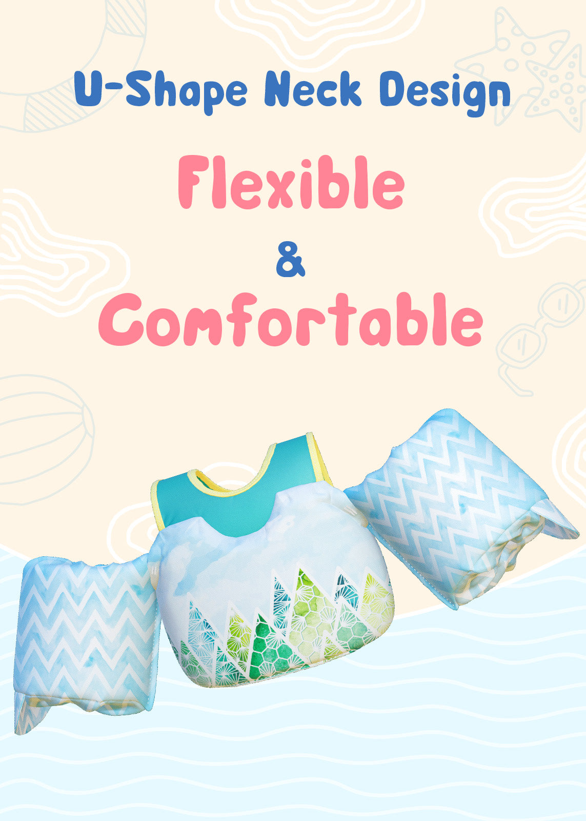 Dark Lightning Kids Swim Vest, Forest