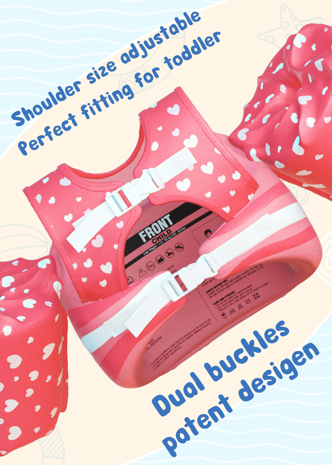 Dark Lightning Kids Swim Vest, Rainbow Unicorn