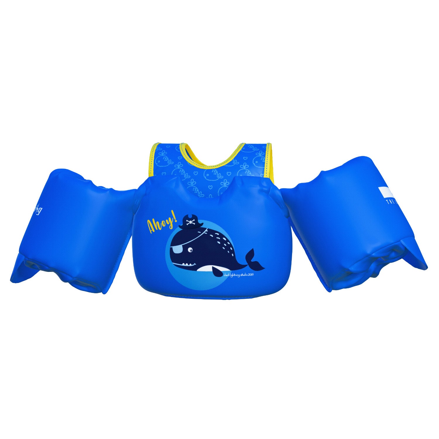 Dark Lightning Kids Swim Vest, Pirate Whale
