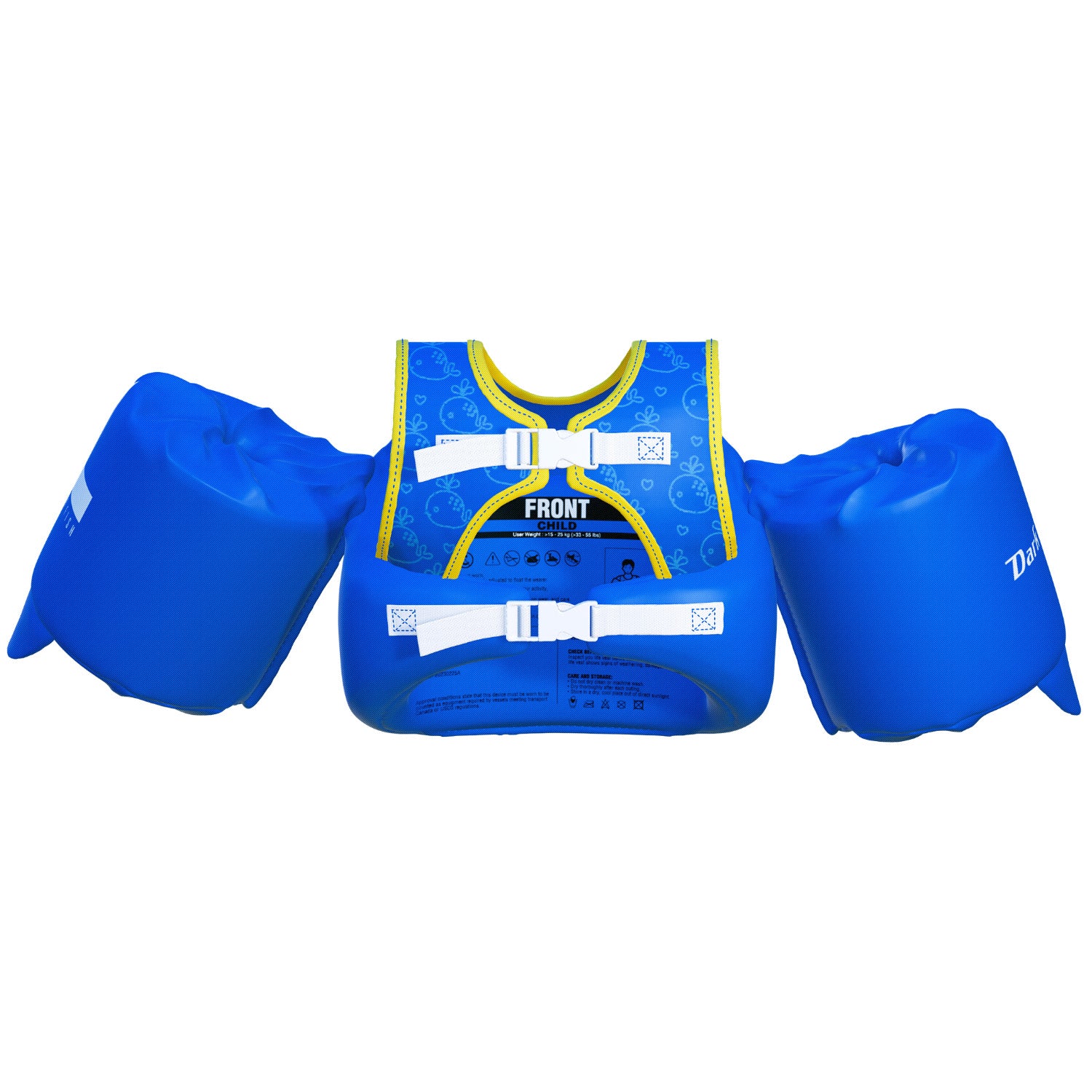 Dark Lightning Kids Swim Vest, Pirate Whale