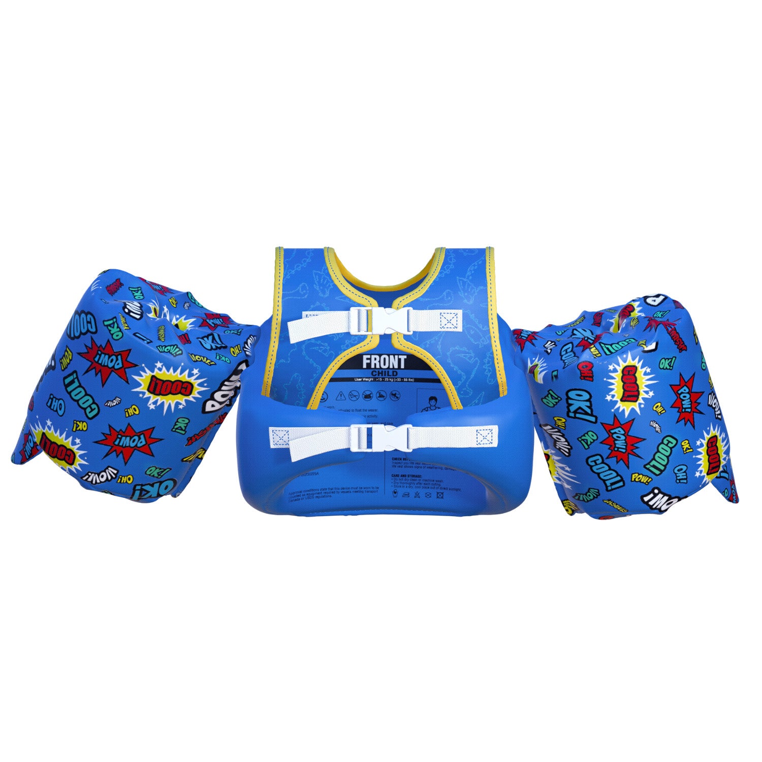 Dark Lightning Kids Swim Vest, Q Dinosaur
