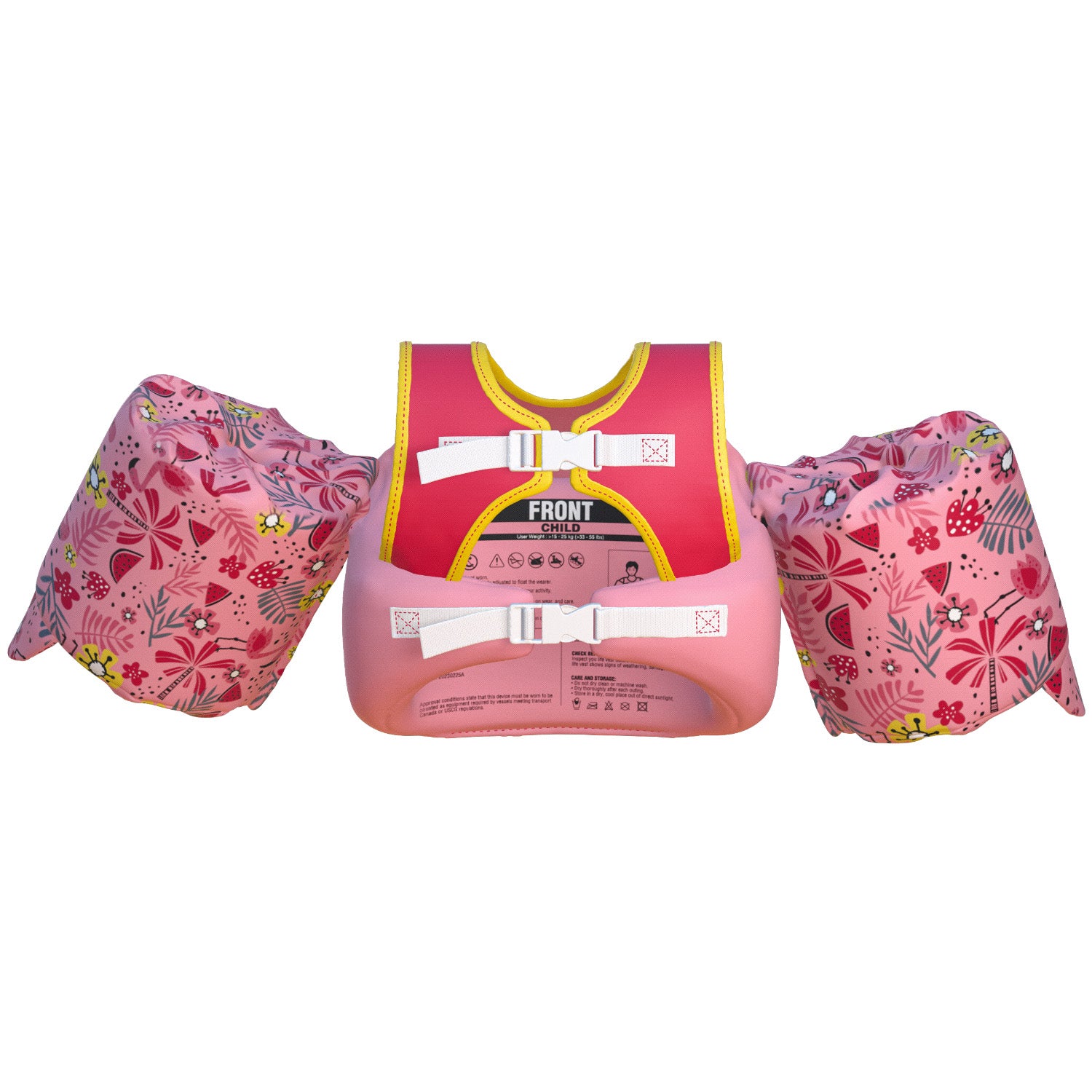 Dark Lightning Kids Swim Vest, Beach Flamingos