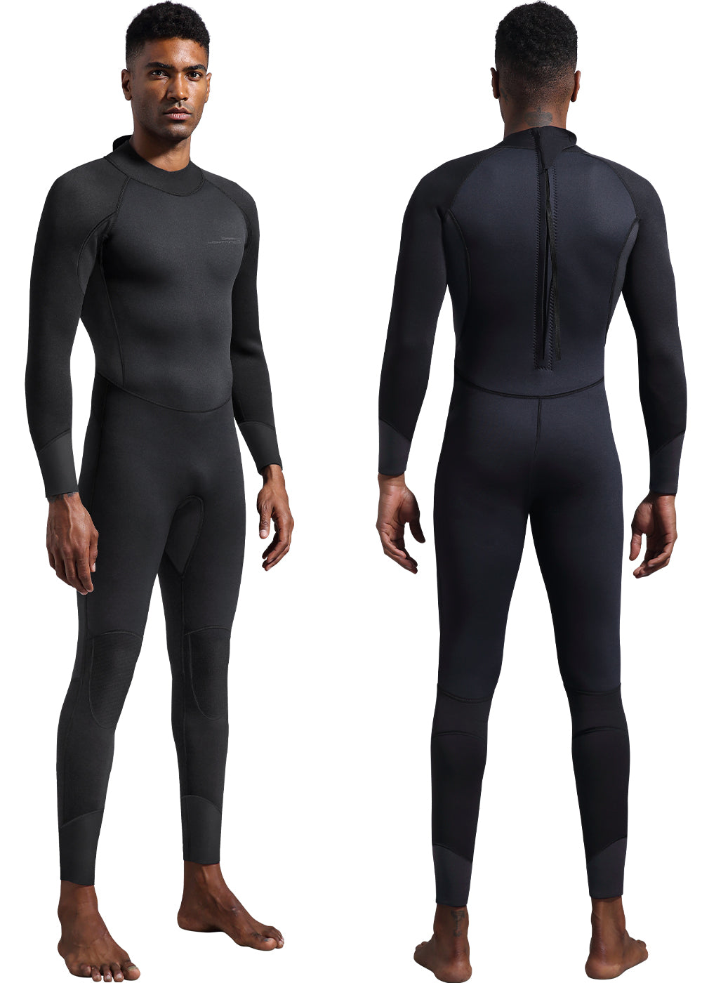 Dark Lightning 3/2mm Long-Sleeved Men Wetsuit , Black