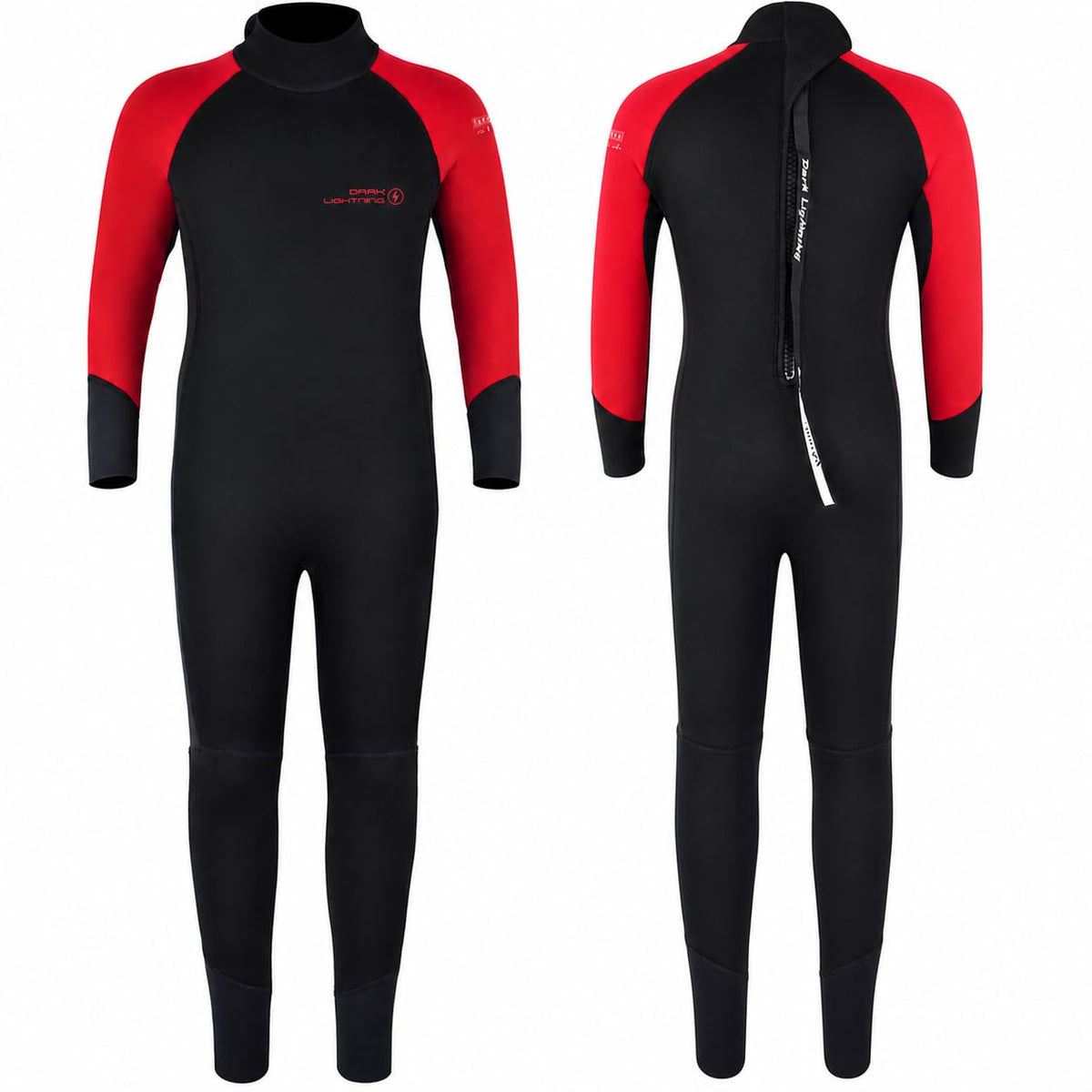 Dark Lightning Kids 3/2mm Full Wetsuit for Boys & Girls – Red - image 1