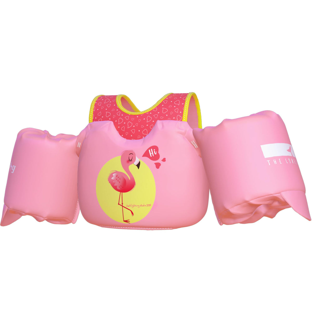 Dark Lightning USCG Approved Toddler Swim Vest, 33–55 lbs – Flamingo - image 1