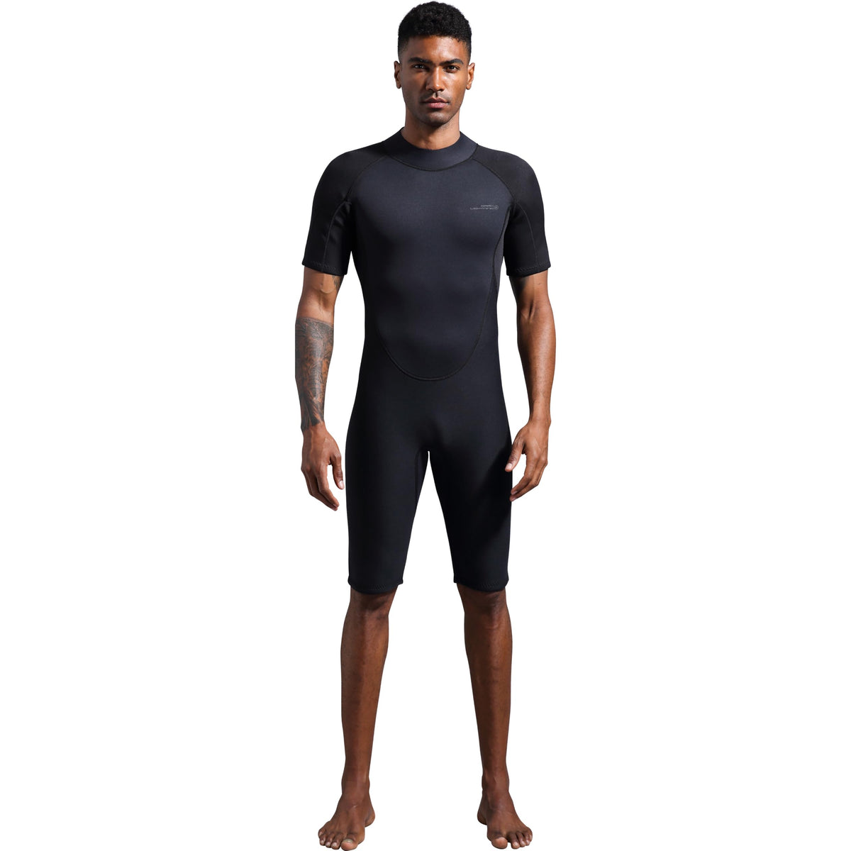 Dark Lightning Men's 2/2mm Shorty Wetsuit, Back Zip – Black - image 1